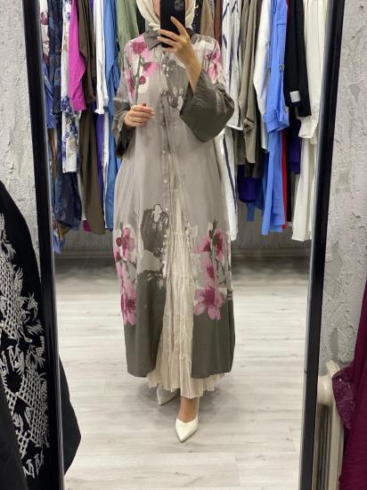 Desenli İpek Viskon Kap