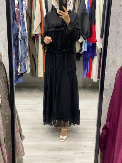 BÜZGÜLÜ İPEK ELBİSE